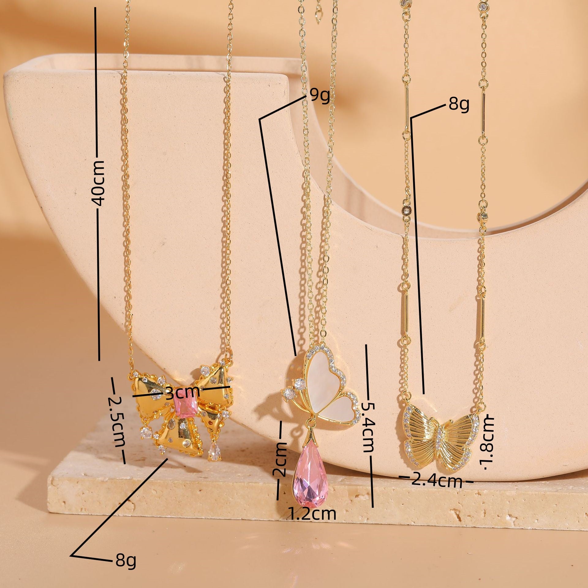 Shell Zircon Butterfly Luxury Pendant Ins Style Niche - Fashionner