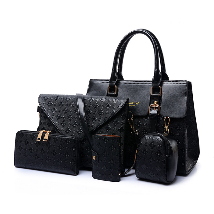A set of Luxury Leather Handbags Black - Fashionner