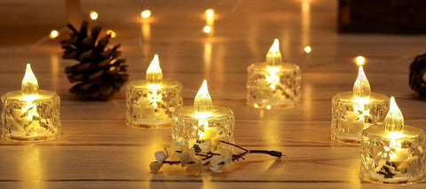 Bougies décoratives en cristal sans flamme ni fumée (4 pièces)