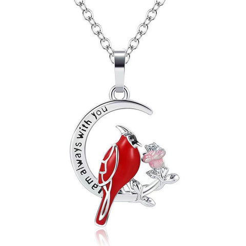 Collier Pendentif Cardinal Créatif en Forme de Cœur, Bijou Commémoratif Exquis pour Fête, Cadeaux d'Anniversaire, Cadeau de Saint-Valentin