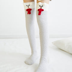Christmas Long Socks Winter Women Striped Stockings New - Fashionner