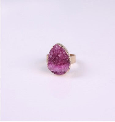 Bagues Femme Agate Pierre Naturelle Cristal Bourgeon Bagues Vintage Rose
