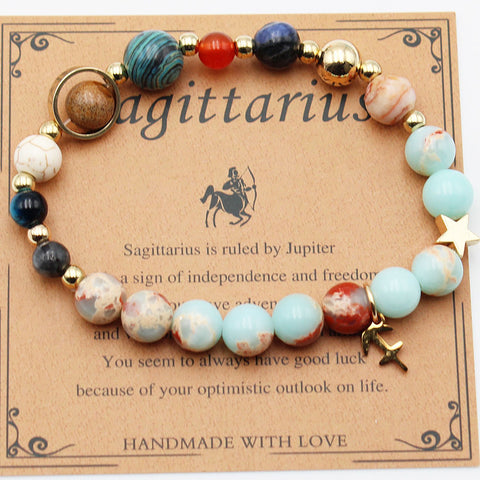 Bracelets Douze Constellations Pierres Naturelles Perles Huit Planètes