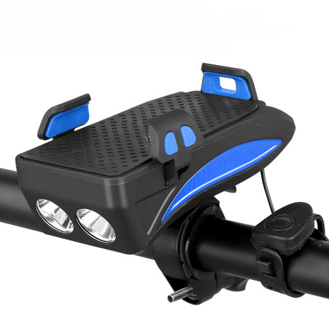 Motorcycle Bicycle Phone Holder Support Charging For Cell Phone With Bike Bell Power Bank Bicycle Front Lamp Flashlight - Fashionner