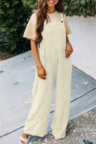 Fashion Square Neck Jumpsuit With Pockets Spring Summer Casual Solid Color Loose Overalls Womens Clothing - Fashionner