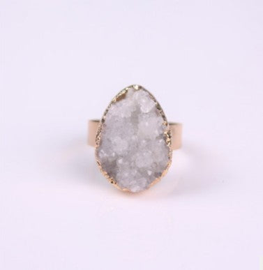 Bagues Femme Agate Pierre Naturelle Cristal Bourgeon Bagues Vintage Rose