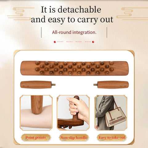Handheld 34 Beads Home Massaging Device wood stick massage tool Body Massage Wooden Guasha Tool for Relaxation