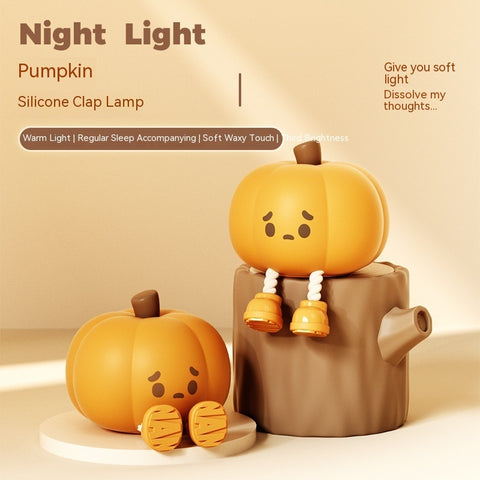 Décoration d'intérieur Lampe de nuit citrouille d'Halloween Mignonne lampe en silicone souple Tactile Intensité réglable Rechargeable Lumière décorative de chevet Cadeaux pour enfants Décorations d'Halloween
