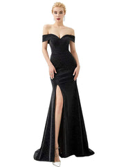 Split banquet women's fishtail evening dress