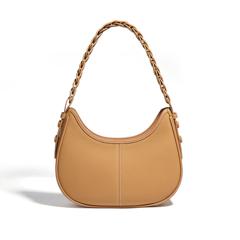 Sac à bandoulière en cuir de vachette pleine fleur grain litchi