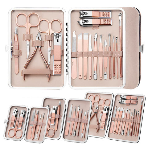 Professional Scissors Nail Clippers Set Ear Spoon Dead Skin Pliers Nail Cutting Pliers Pedicure Knife Nail Groove Trimmers - Fashionner