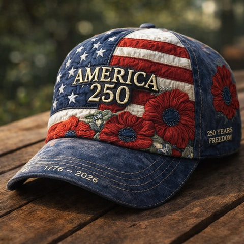 Buy America's 250th Anniversary Rose 3d Printed Baseball Cap For Daily Travel And Independence Day Celebration online at Fashionner.