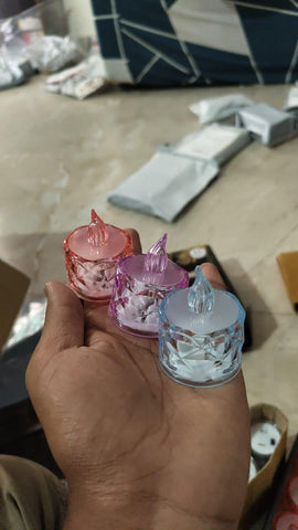 Bougies décoratives en cristal sans flamme ni fumée (4 pièces)
