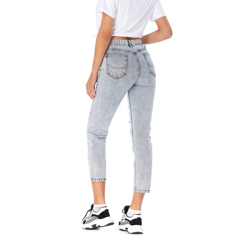 Jeans Women's Ripped Spring Casual Loose Jeans - Fashionner