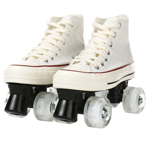 Patins à roulettes à quatre roues en toile pour hommes et femmes