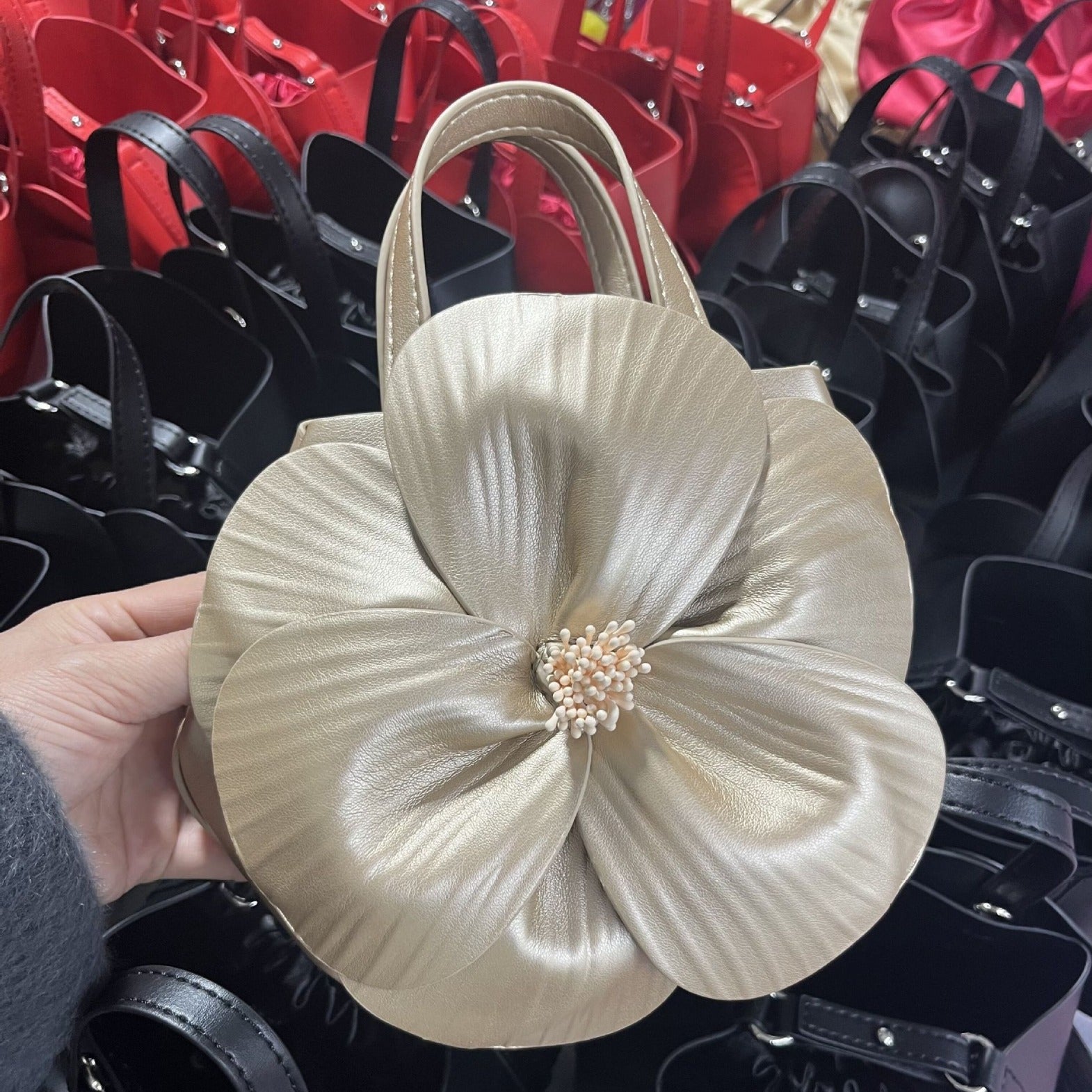 French Style Petal Flower Tote Bag One Shoulder Crossbody - Fashionner