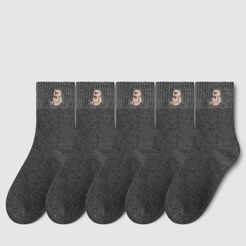 Women's Fashion Terry Padded Warm Solid Colour Socks - Fashionner