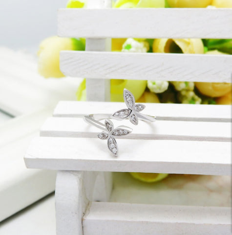 Bague Papillon Ajustable en Argent Sterling
