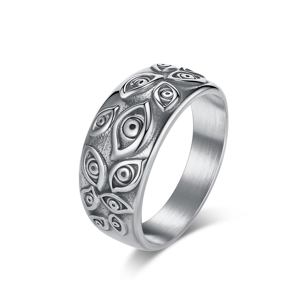 Buy Retro Evil Eye Titanium Steel Ring For Men online at Fashionner.