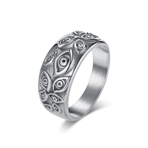 Buy Retro Evil Eye Titanium Steel Ring For Men online at Fashionner.