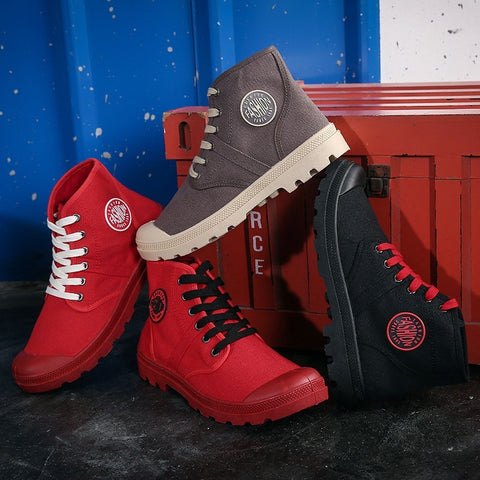 Chaussures en toile décontractées Baskets d'étudiant Tendance polyvalente Hip Hop Montantes Chaussures de randonnée
