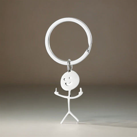 Porte-clés en acier inoxydable avec pendentif personnalisé pour couple de dessin animé