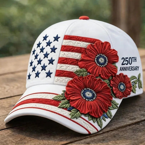 Buy America's 250th Anniversary Rose 3d Printed Baseball Cap For Daily Travel And Independence Day Celebration online at Fashionner.