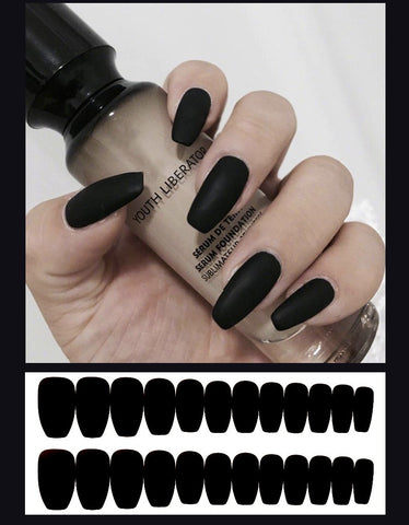Frosted ballet fake nails - Fashionner