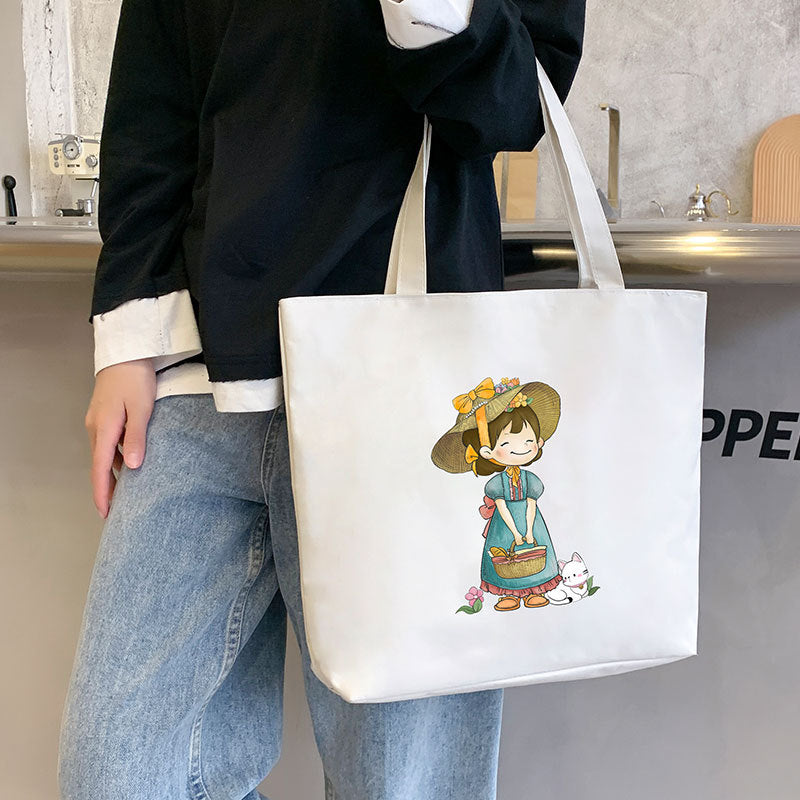 Women's Canvas Bag New Shoulder Handbag Student Tote One Piece - Fashionner