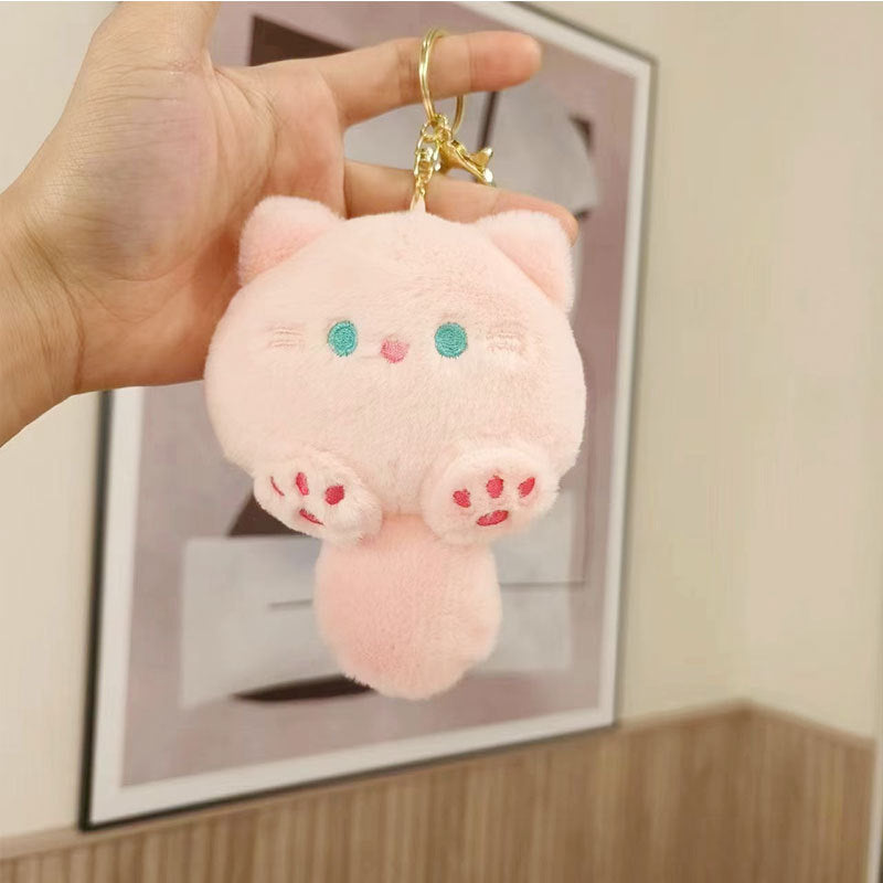 Creak Kitten Plush Doll Creative Schoolbag Keychain Pendant