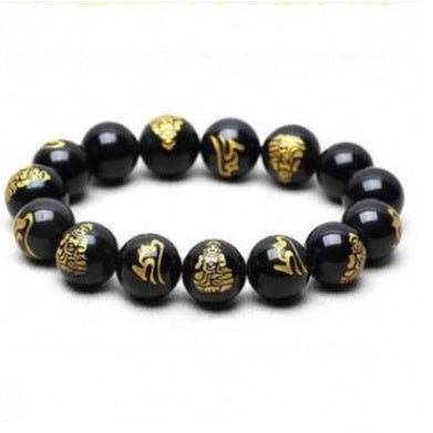 Bracelet en Obsidienne Naturelle Bracelet Vent Ethnique Bracelet Couple