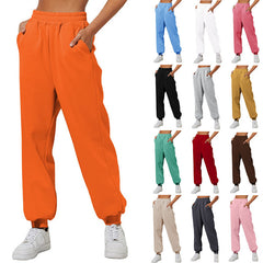 Women's Trousers With Pockets High Waist Loose Jogging Sports Pants Comfortable Casual Sweatshirt Pants - Fashionner