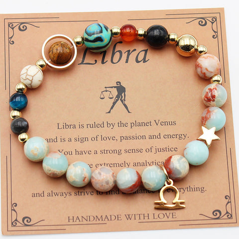 Bracelets Douze Constellations Pierres Naturelles Perles Huit Planètes