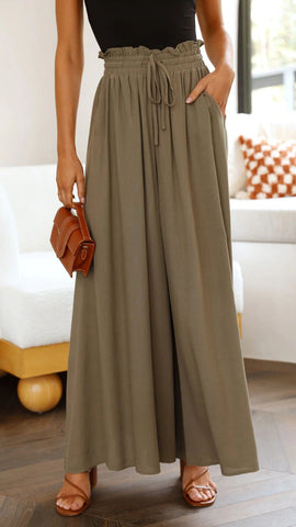 Womens Pants Wide Leg Loose Comfy Lounge Sweatpants With Pockets - Fashionner