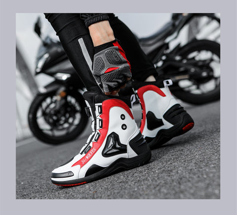 Bottes de moto longues, de montagne, de route, anti-dérapantes, de protection, tout-terrain, légères, pour les trajets quotidiens.