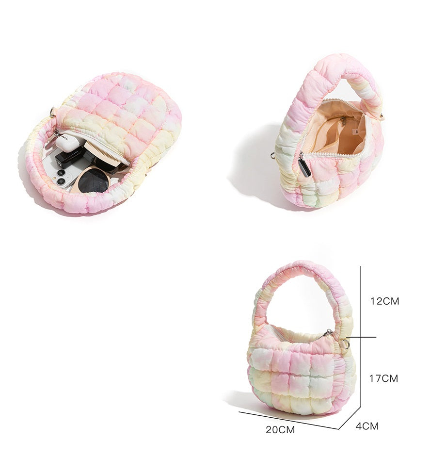 Cloud Bag Bubble Pleated Nylon Puff Handbag - Fashionner