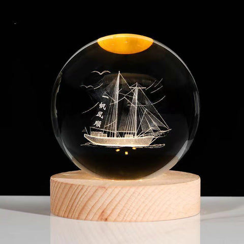 Ciel étoilé lumineux et planètes Lune Cristal de Lune Veilleuse Lampe de projection Lumière d'ambiance Cadeau créatif Nouveau cadeau insolite