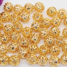 Golden  Air Ball Does Not Fade Loose Beads Separated Beads To Wear Beads Transfer Beads Hollow Gold Beads Lasting Color