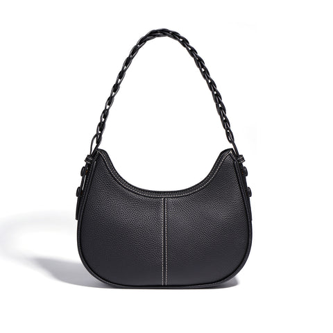 Sac à bandoulière en cuir de vachette pleine fleur grain litchi