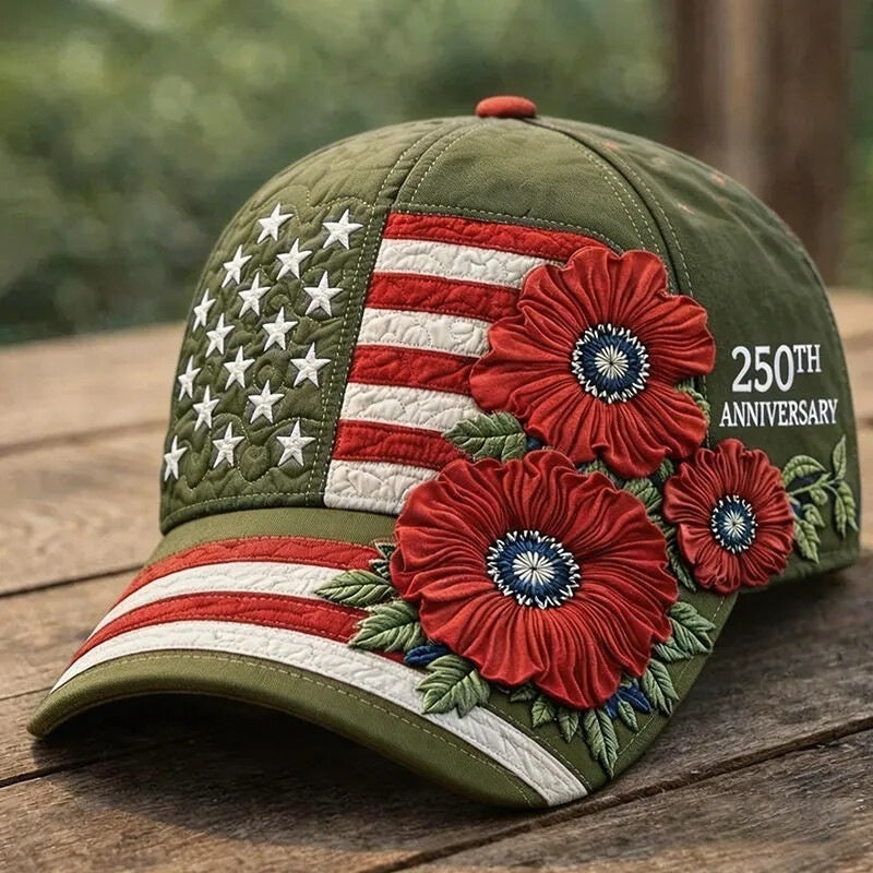 Buy America's 250th Anniversary Rose 3d Printed Baseball Cap For Daily Travel And Independence Day Celebration online at Fashionner.