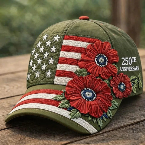 Buy America's 250th Anniversary Rose 3d Printed Baseball Cap For Daily Travel And Independence Day Celebration online at Fashionner.