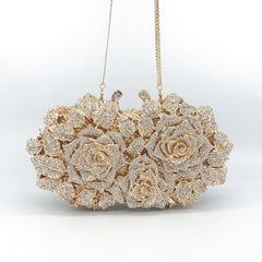 Hollow Rose Diamond Dinner Bag - Fashionner