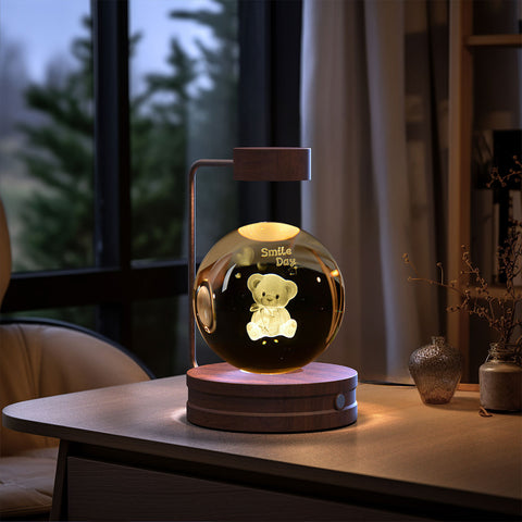 Veilleuse d'intérieur dinosaure cosmique boule de cristal, alimentée par USB, lumière chaude de chevet, cadeau d'anniversaire