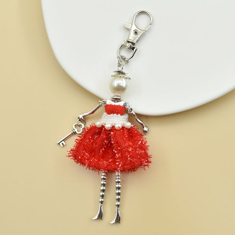 Porte-clés pour femme, pendentif de sac à main fait à la main avec personnage de dessin animé