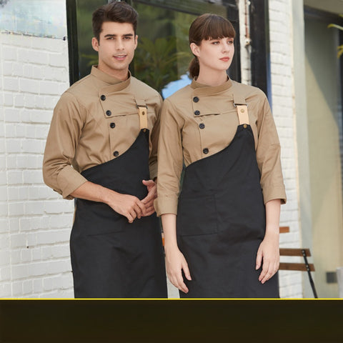 Men's Autumn Hotel Chef Breathable Catering Long Sleeve Tooling Uniform