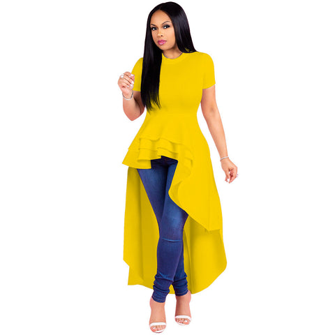 Robe de soirée élégante à volants asymétriques