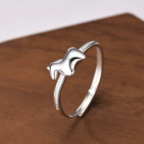 Buy 1 Piece 999 Sterling Silver Rocking Horse & Coin Open Ring, Cute Lucky Style, For Daily Wear & Gifting online at Fashionner.