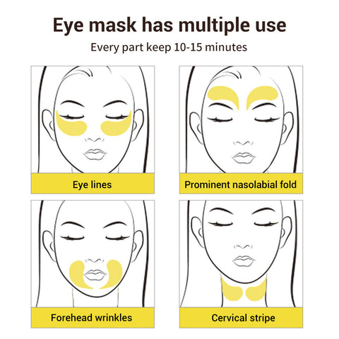 Masque anti-rides, anti-cernes et anti-poches sous les yeux au collagène, rétinol, VC et acide hyaluronique