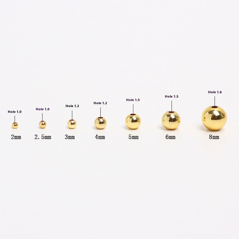 14K Gold-plated Color Retention Transfer Spacer Golden Beads