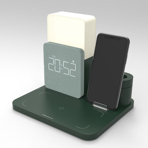 Réveil numérique à LED Veilleuse Chargeur sans fil magnétique